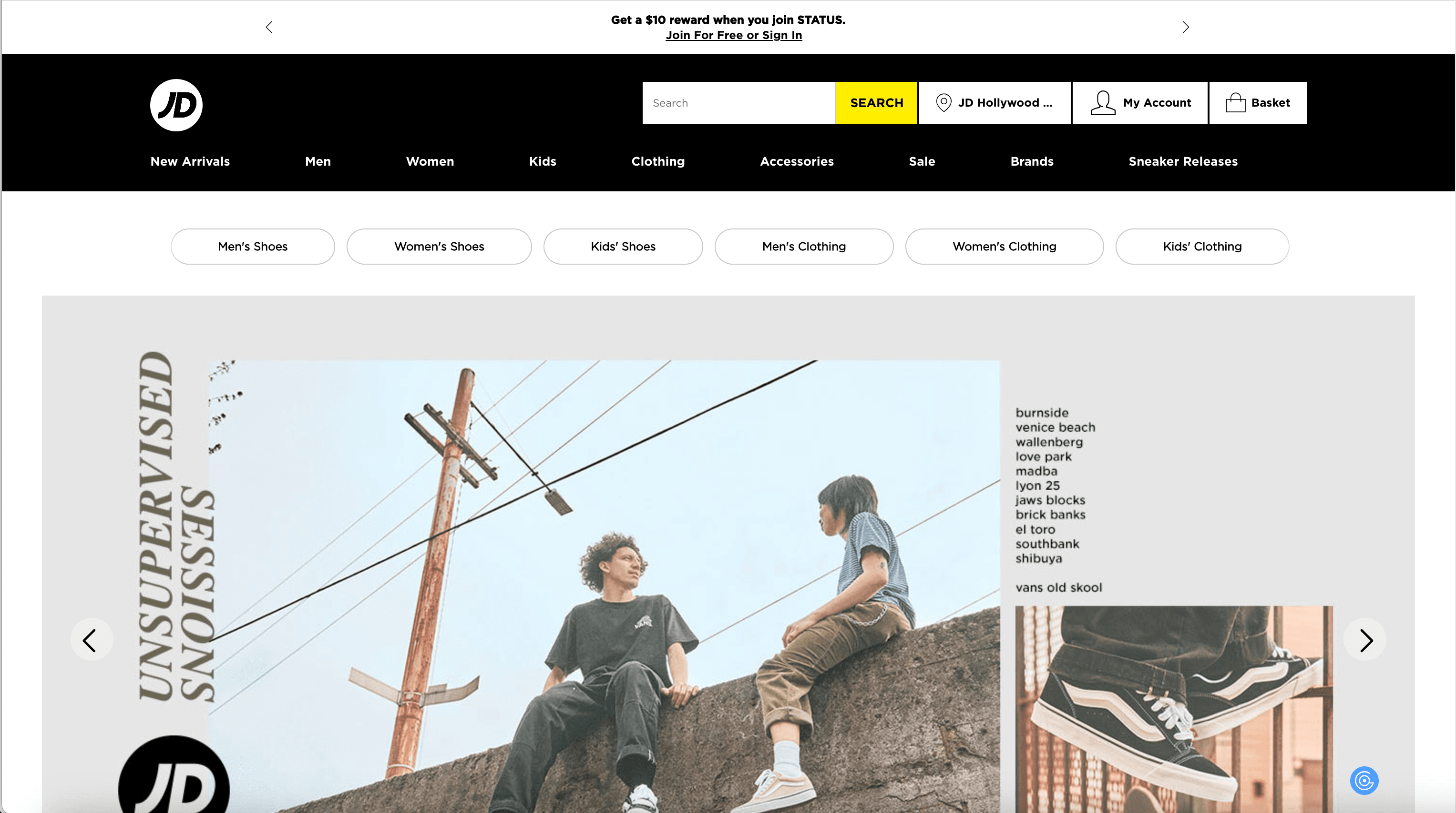 JD Sports Homepage Screenshot
