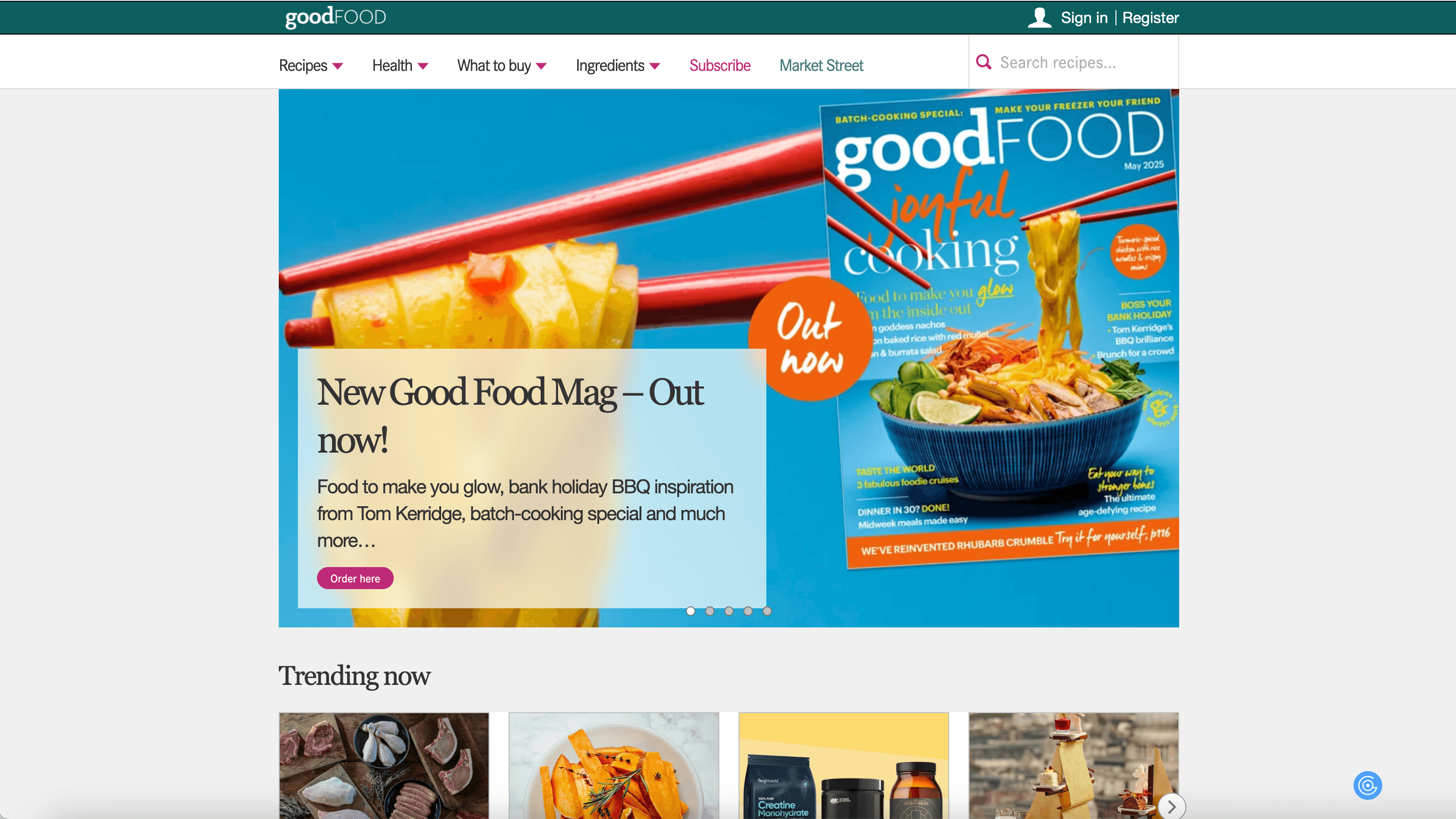 Good Food Homepage Screenshot