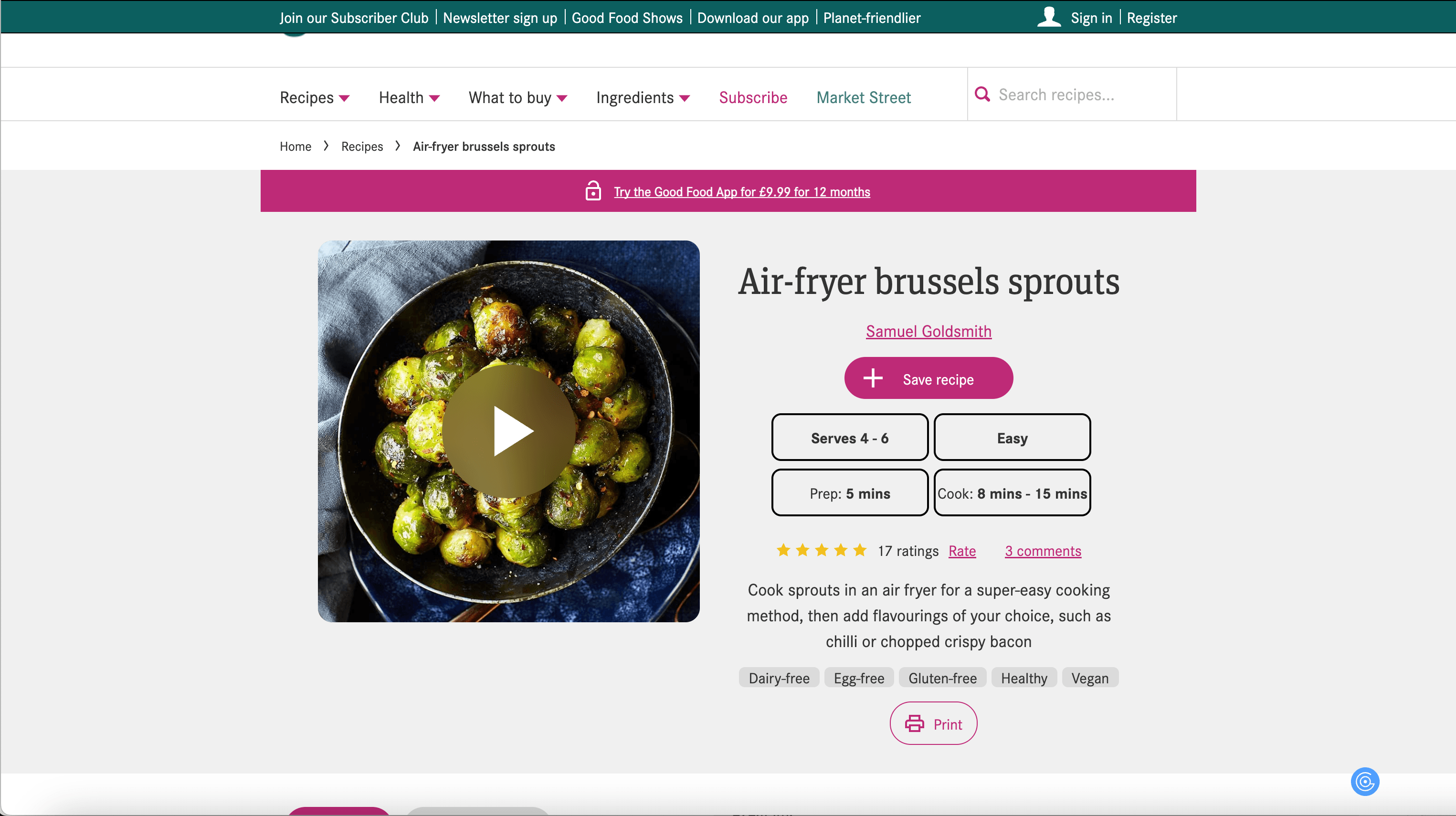Recipe Details Screenshot