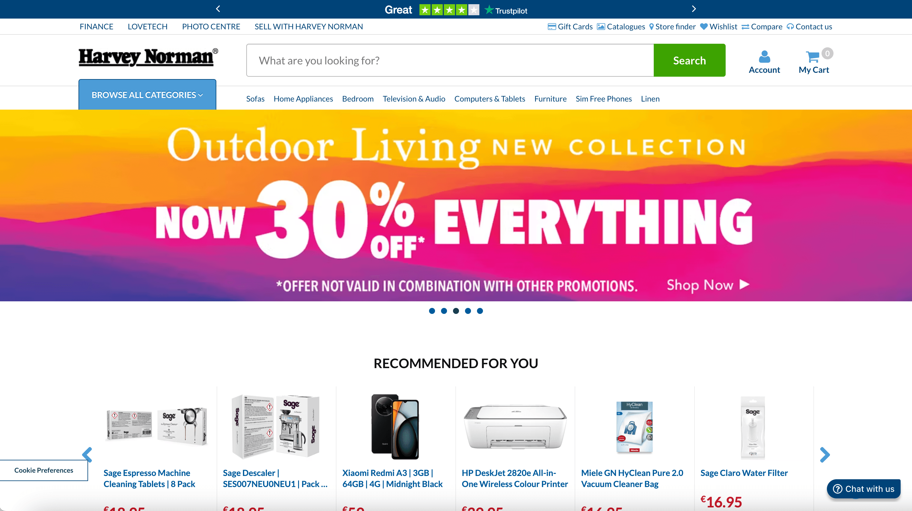 Harvey Norman Ireland Homepage