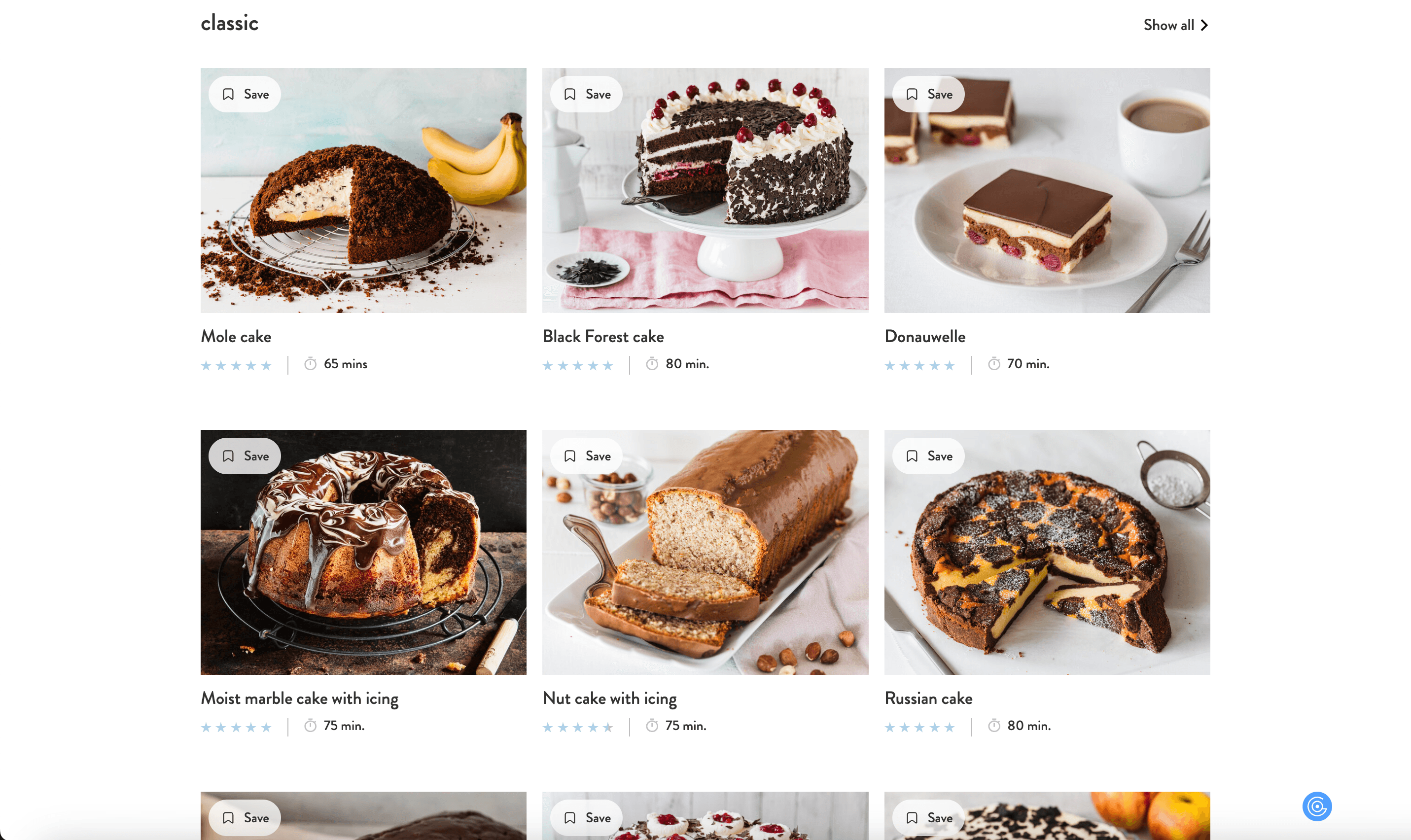 Recipe Listings Screenshot