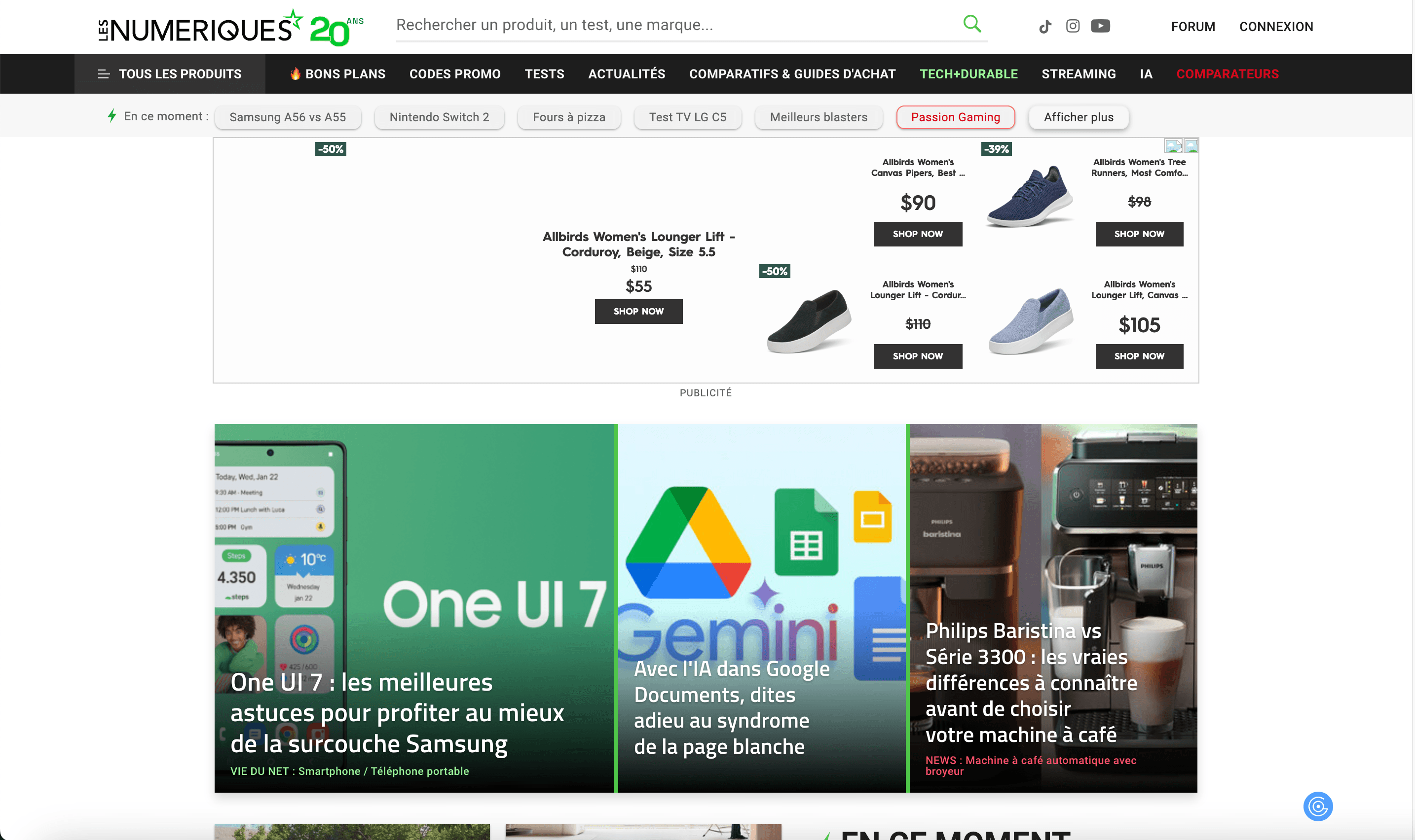 Les Numériques Homepage