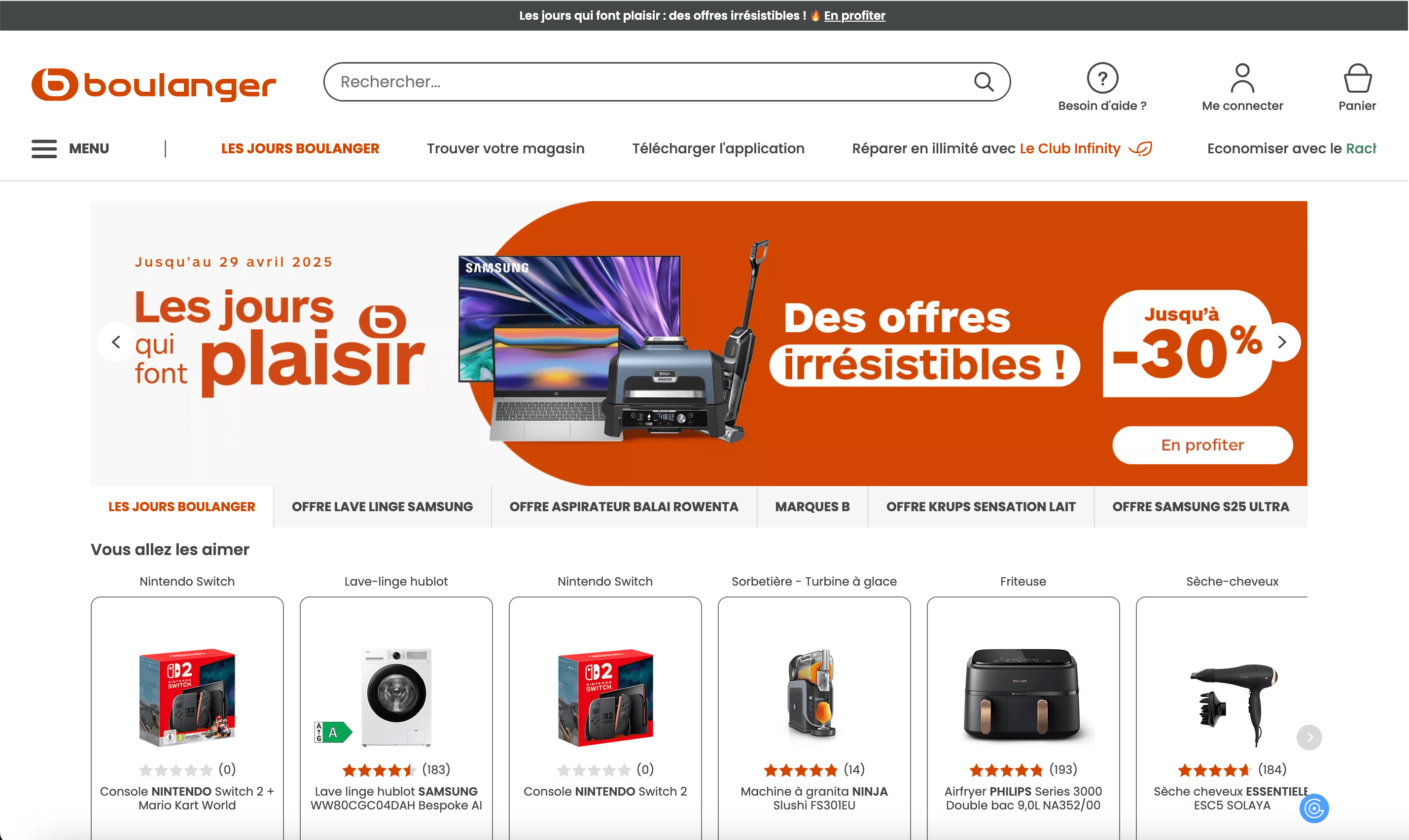 Boulanger Website Screenshot