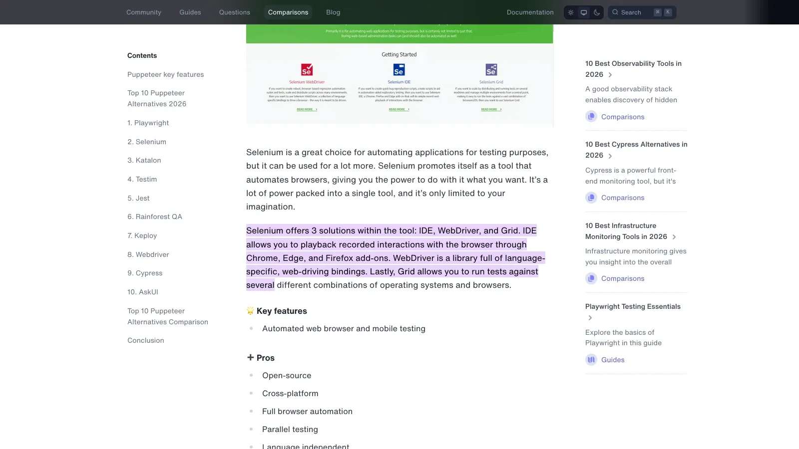 Selenium official website screenshot