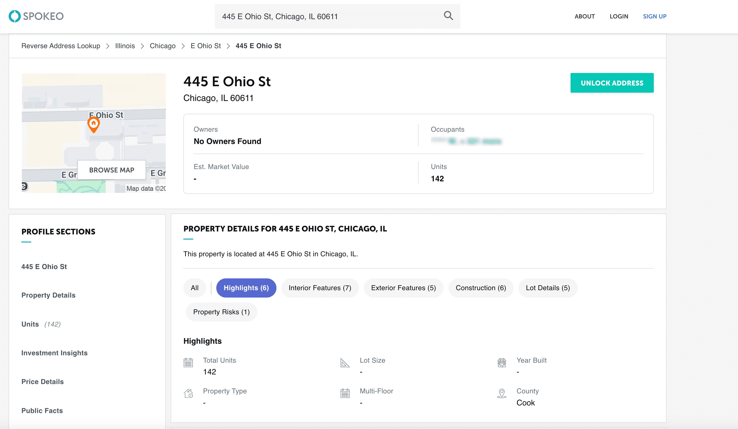 Reverse Address Search Screenshot