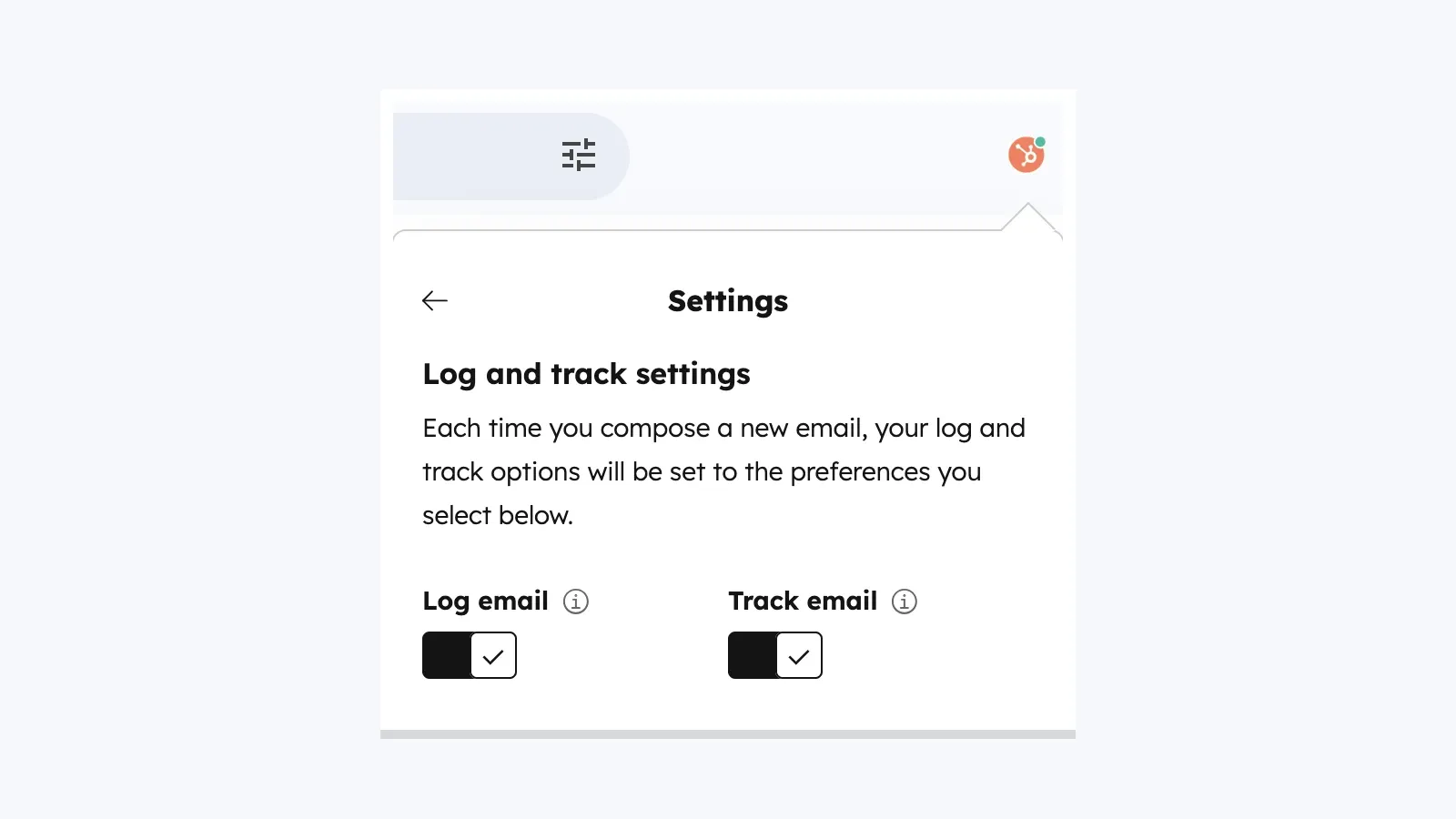 Configuración predeterminada de registro y seguimiento en HubSpot