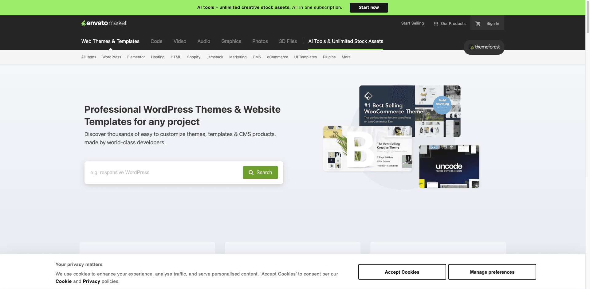 ThemeForest Website Screenshot