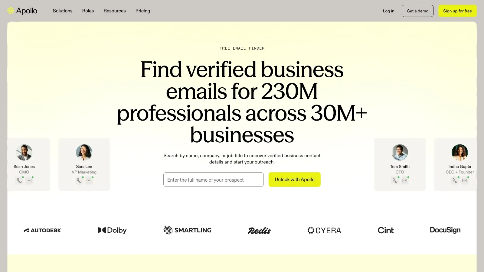 Screenshot der offiziellen Apollo-Website