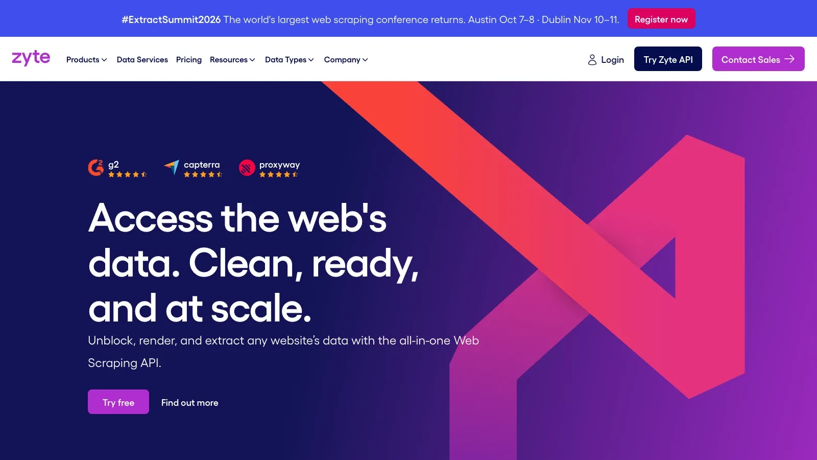 Zyte official website screenshot