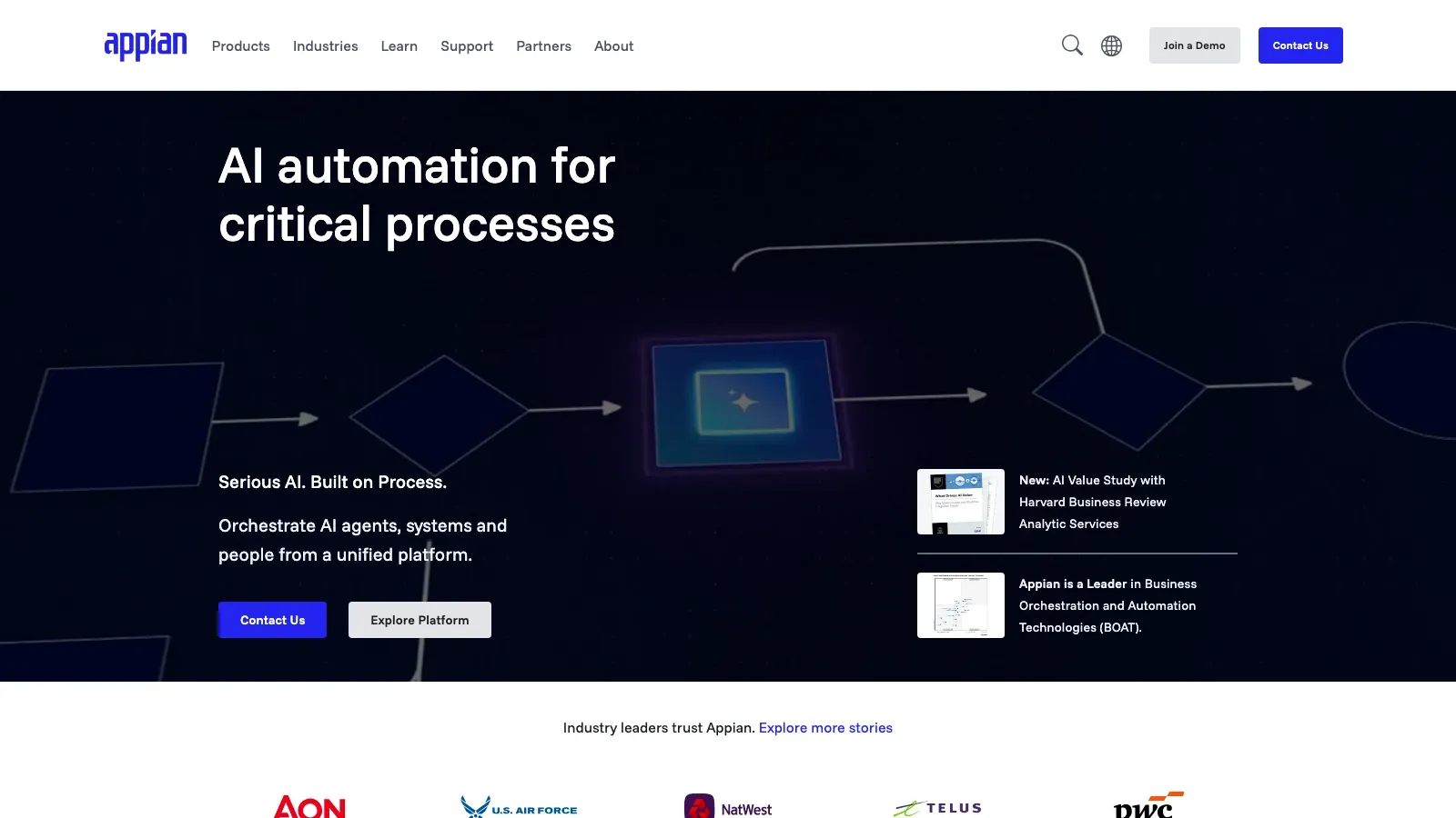 Appian offizielle Website als Screenshot