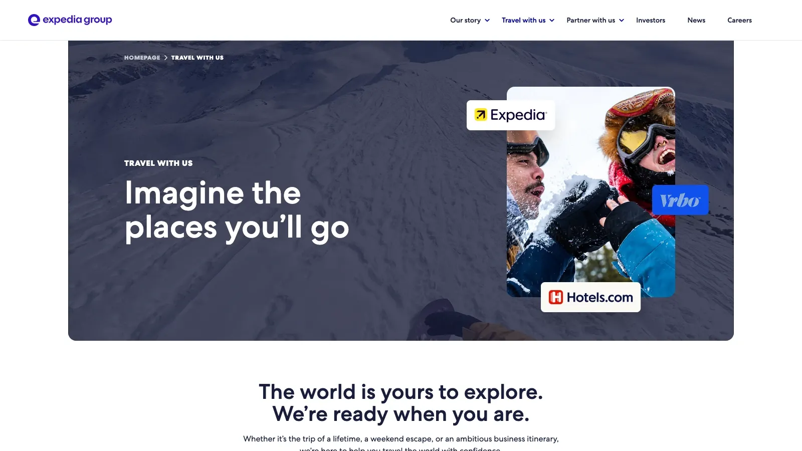 Expedia Group official website screenshot