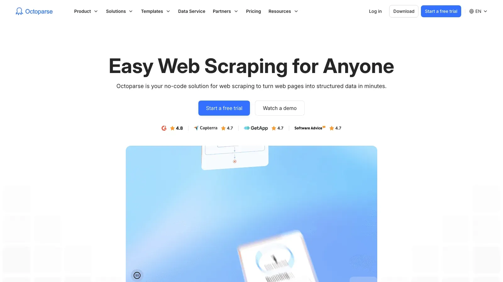 Octoparse official website screenshot