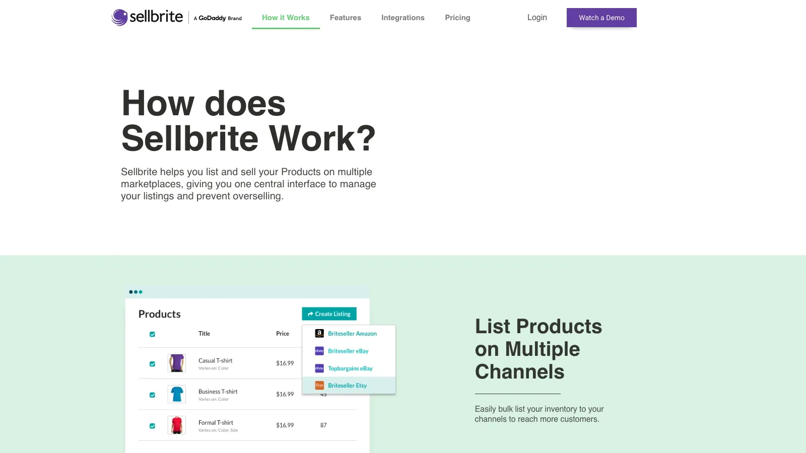 Sellbrite official website screenshot