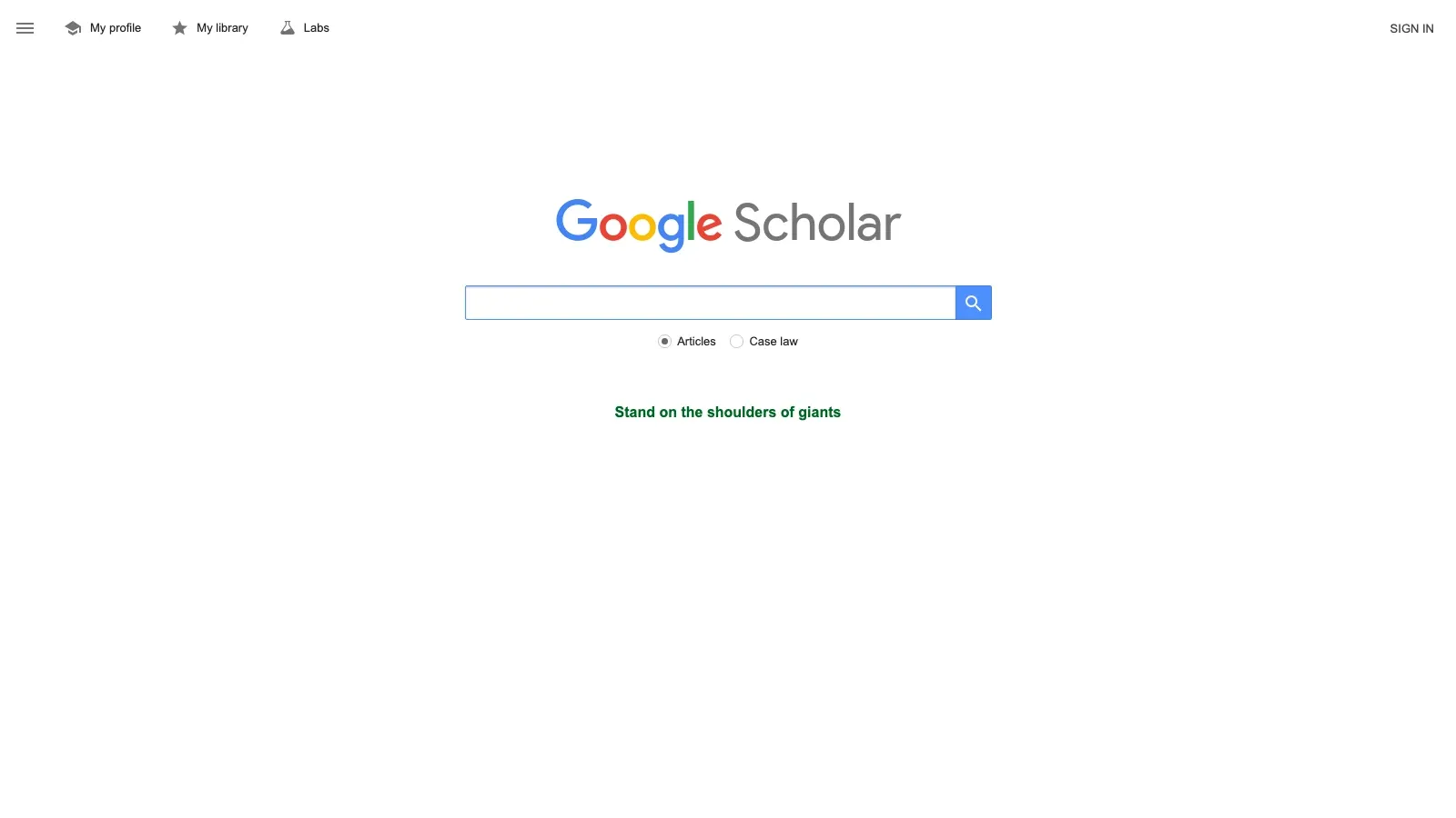 Google Scholar official website screenshot