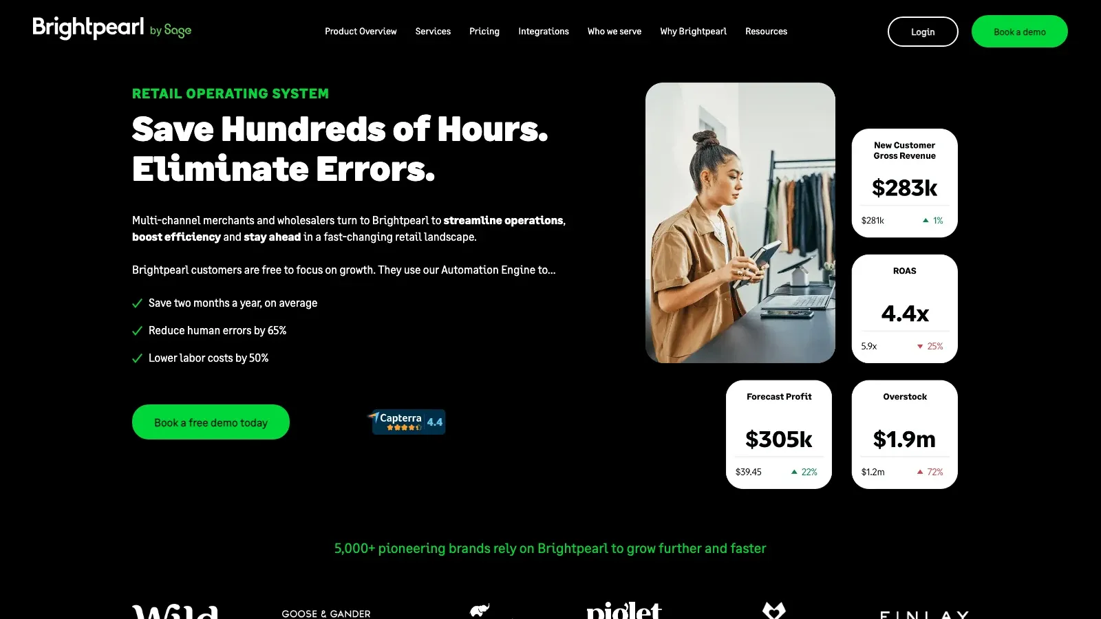 Screenshot der offiziellen Website von Inventory Planner