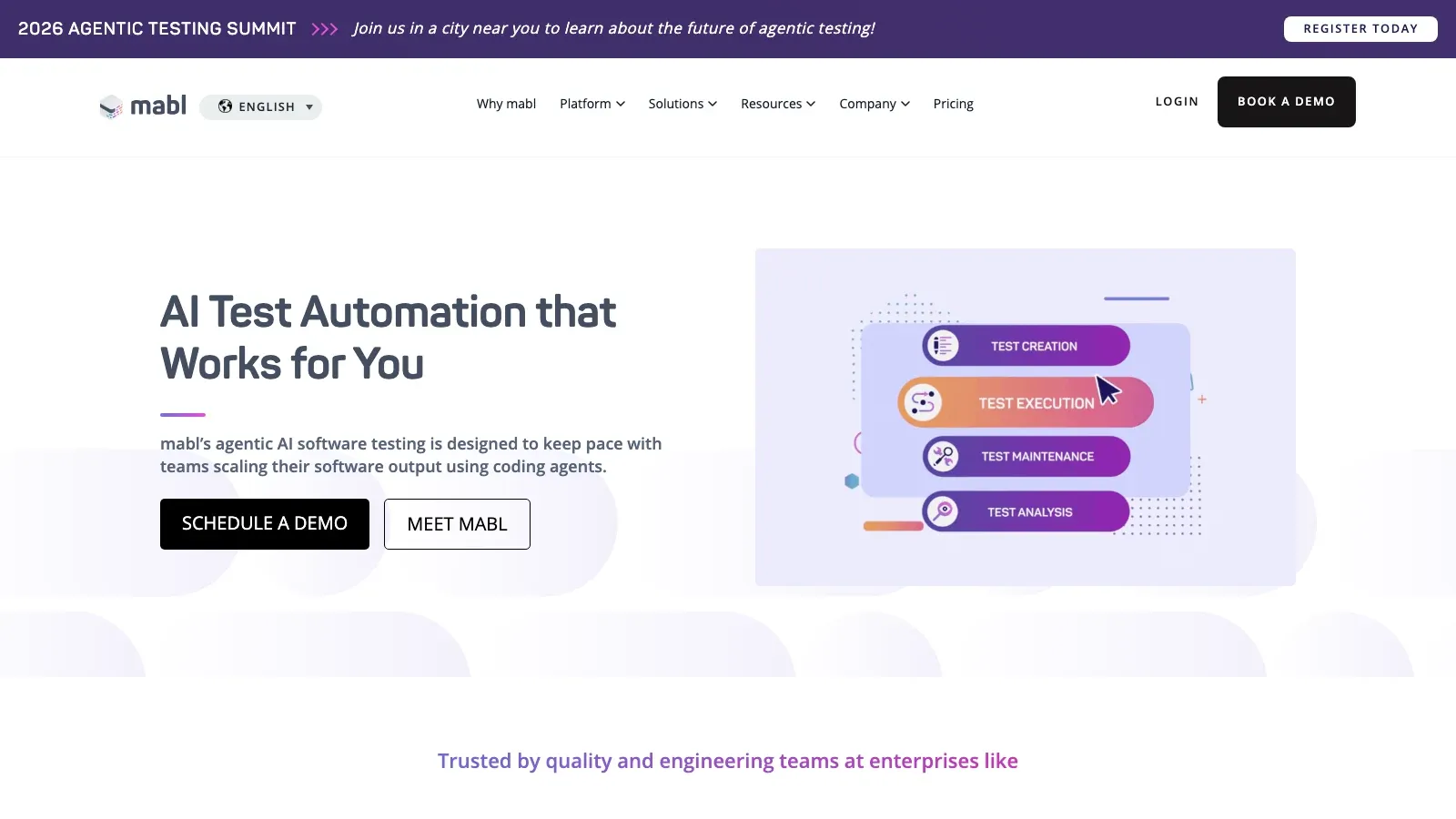 Mabl official website screenshot