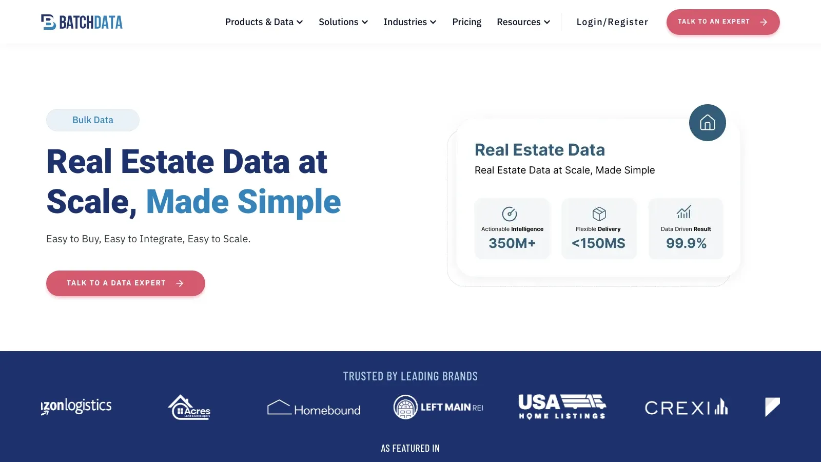 BatchData official website screenshot