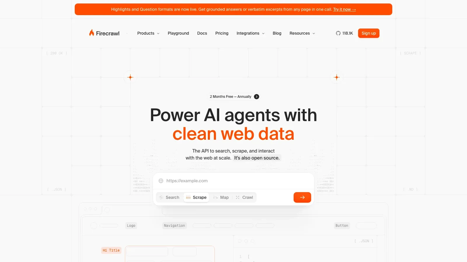 Firecrawl official website screenshot