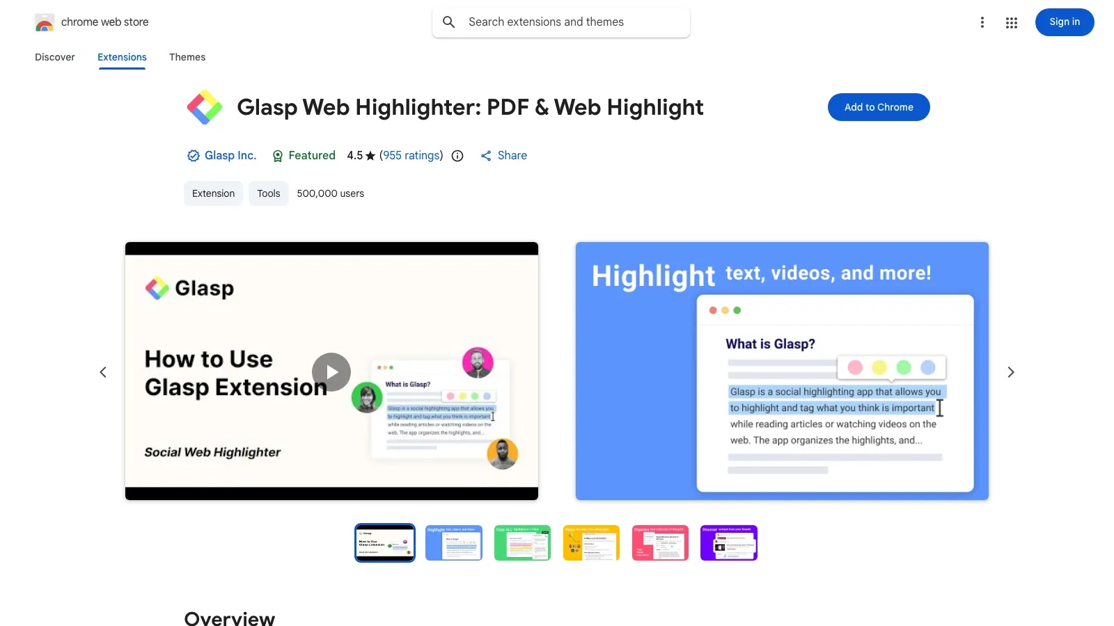 Glasp 官方网站截图