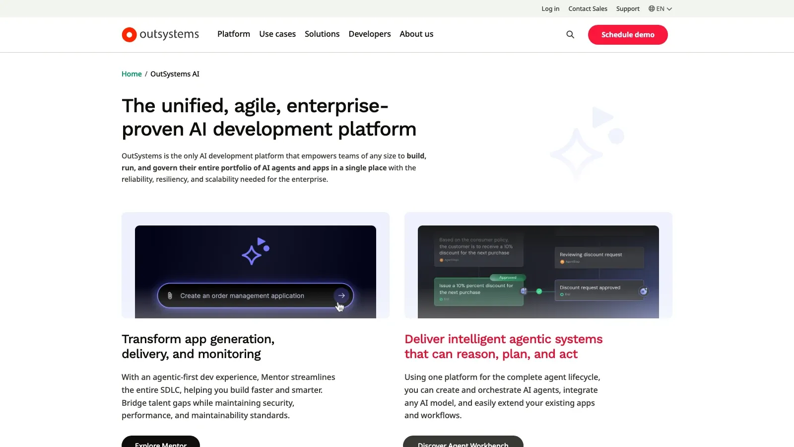 OutSystems 官方網站截圖