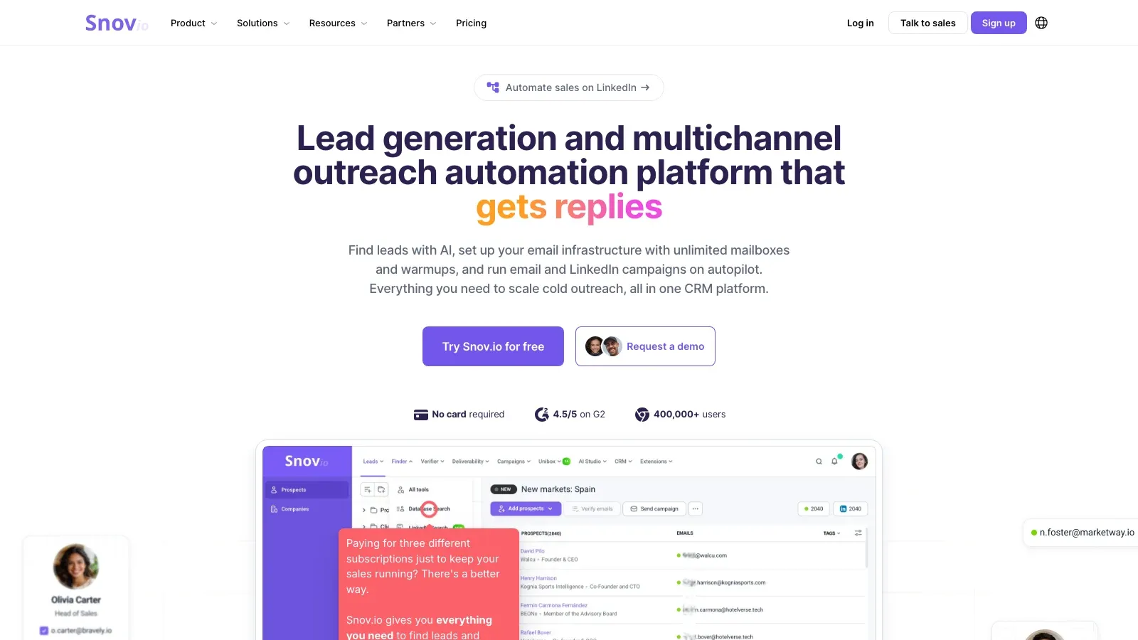 Snov.io 官网截图