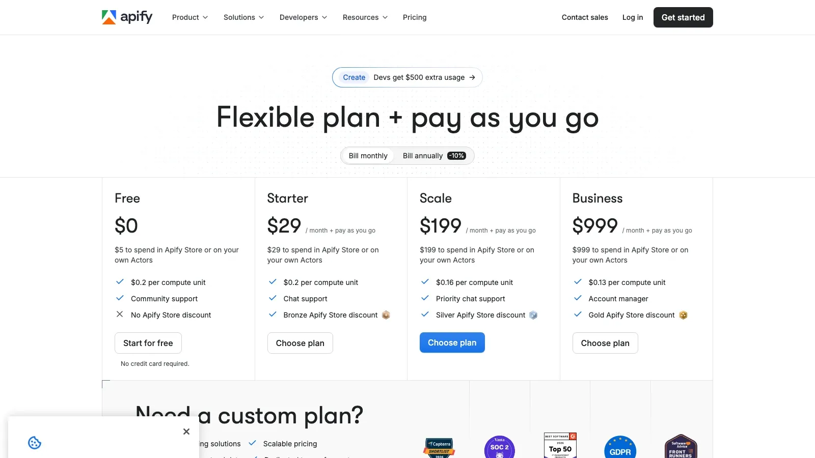 Apify official website screenshot