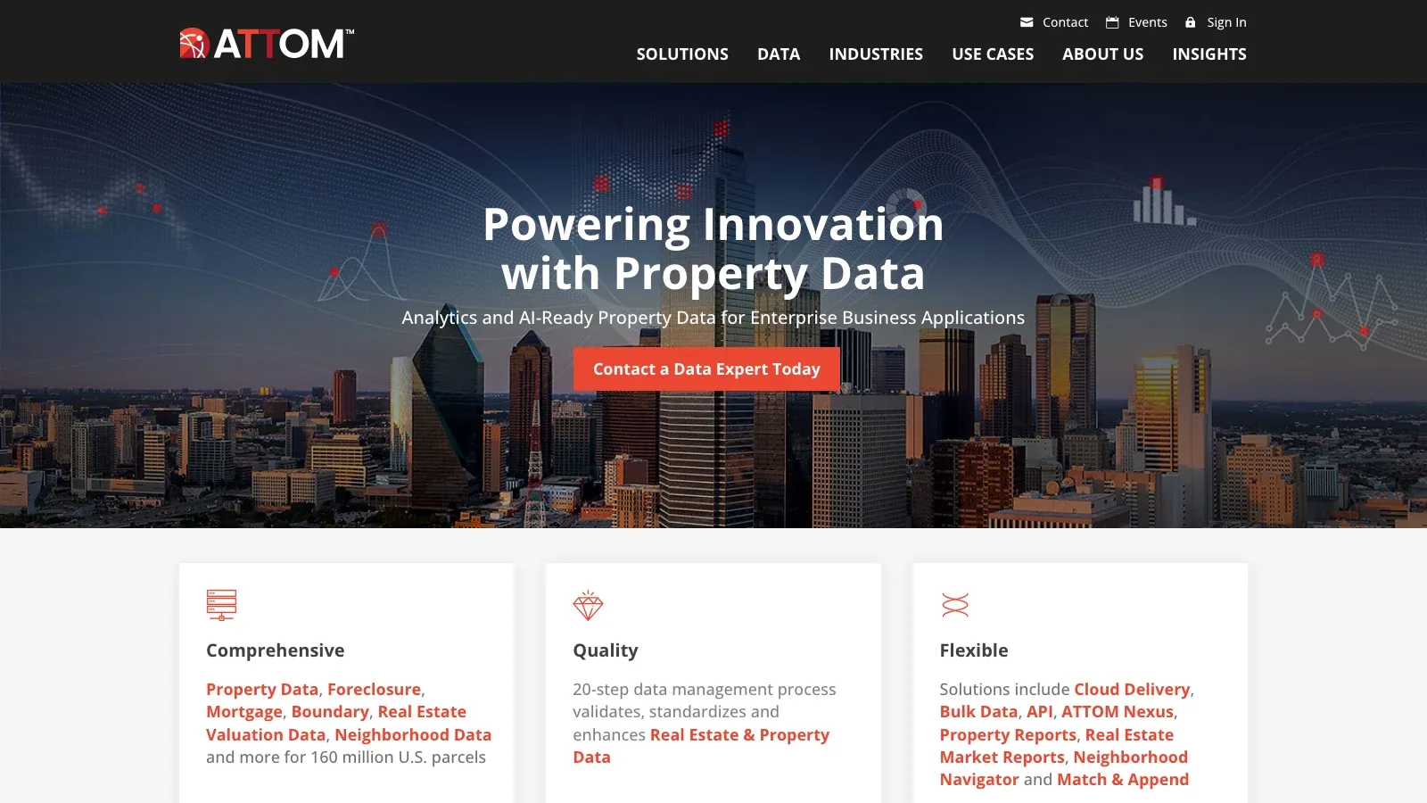 ATTOM official website screenshot