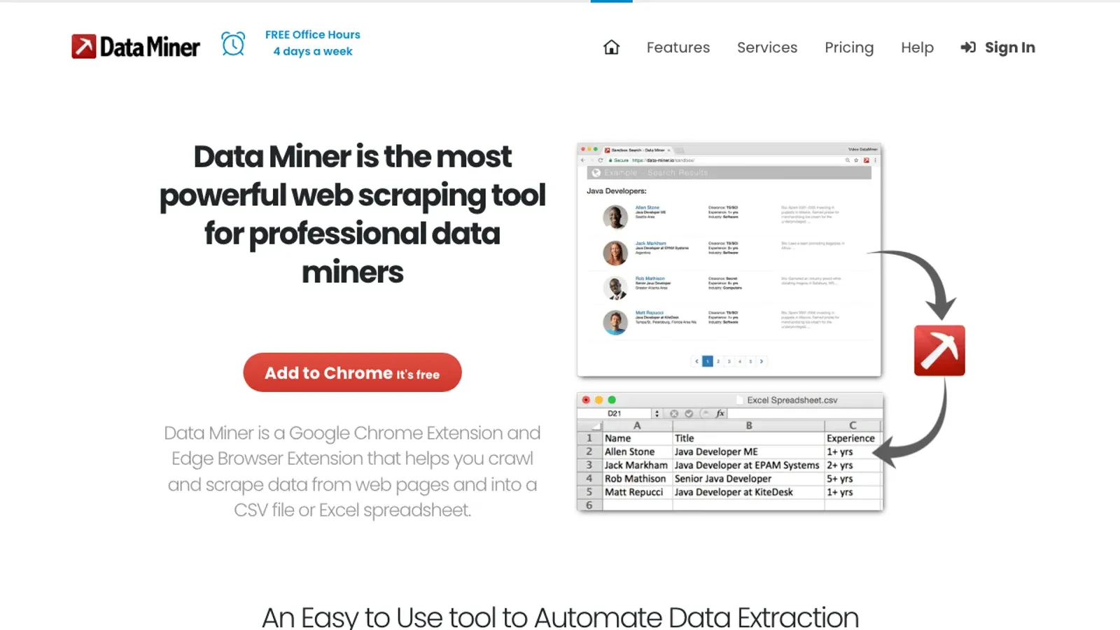 Data Miner 官方網站截圖