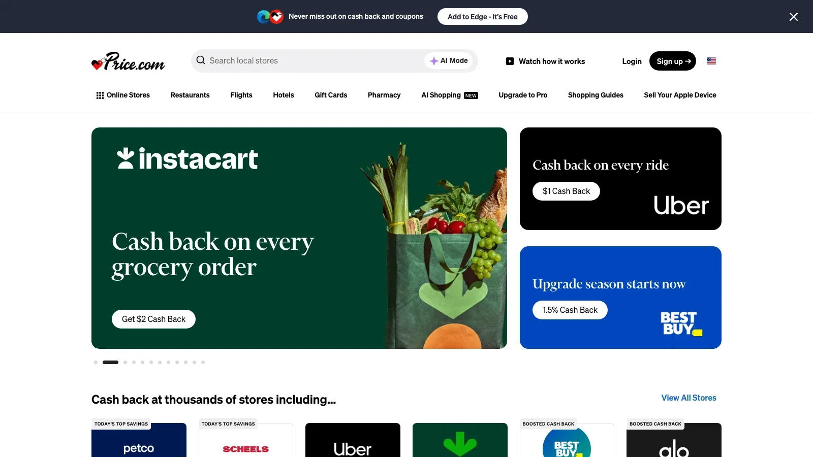 Price.com official website screenshot