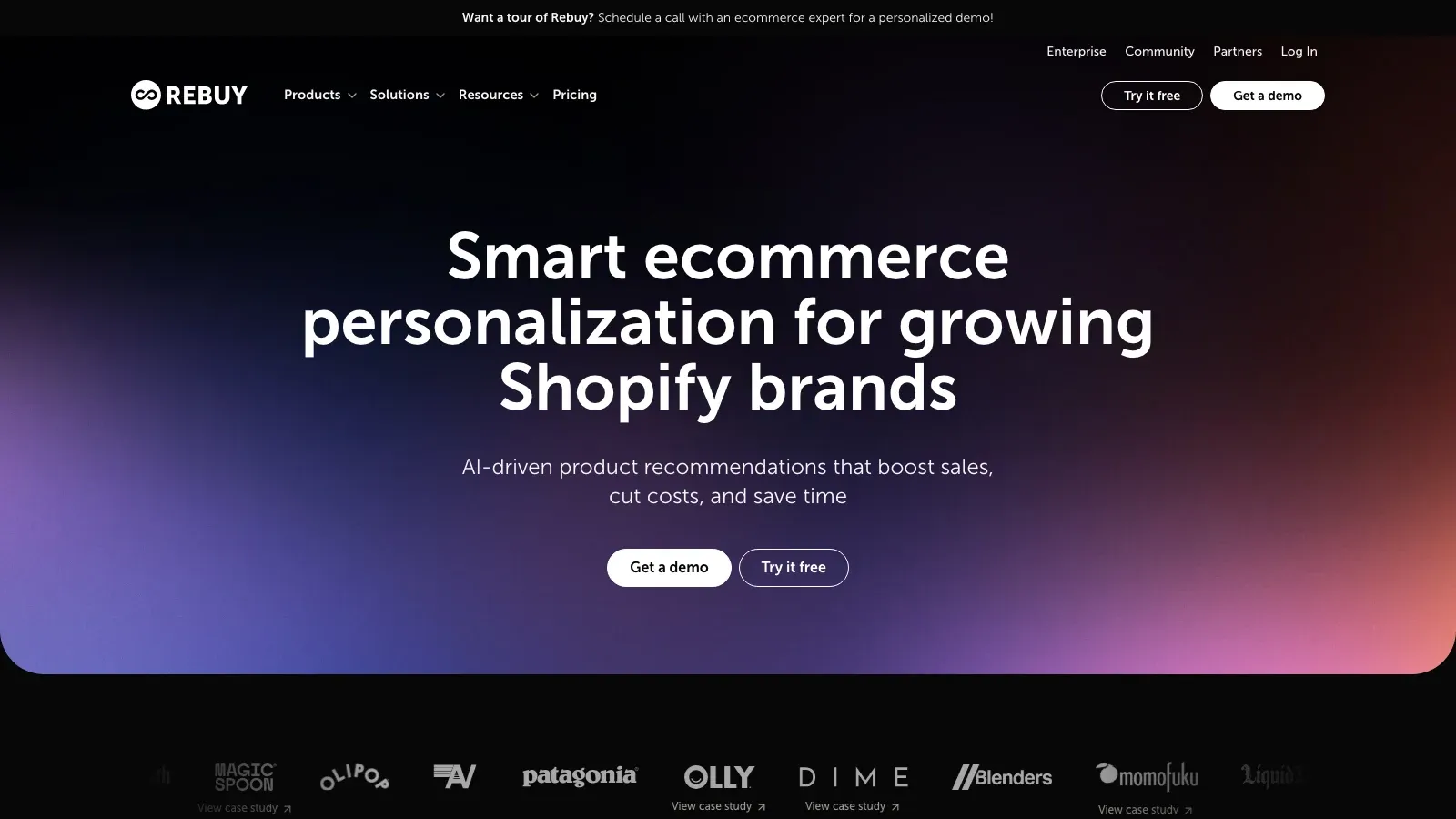 Screenshot der offiziellen Website von Rebuy