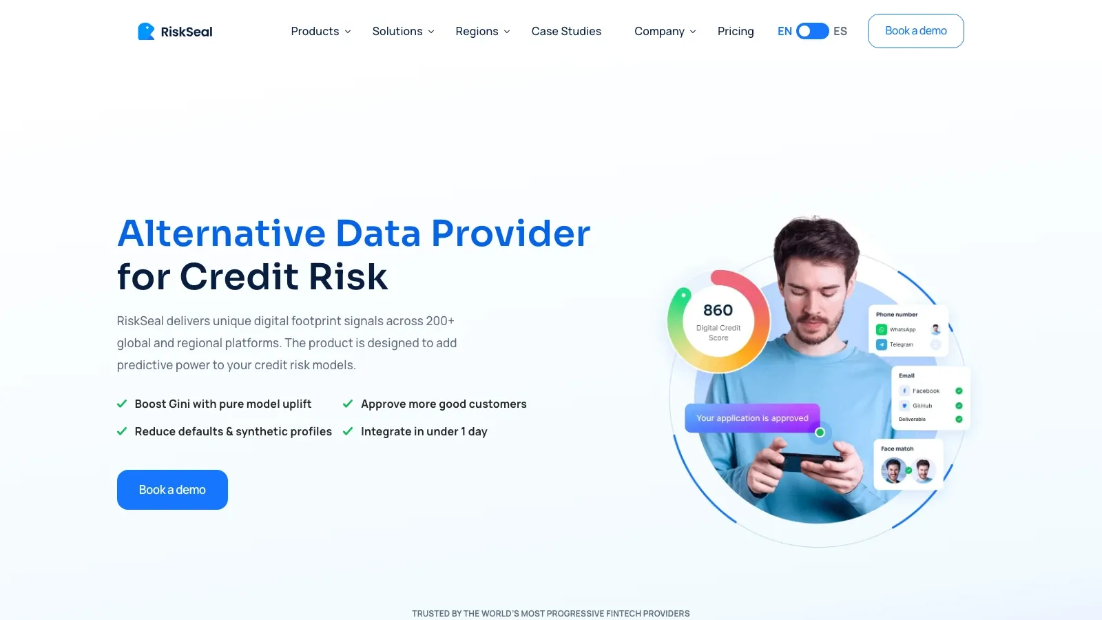Screenshot del sito ufficiale di RiskSeal