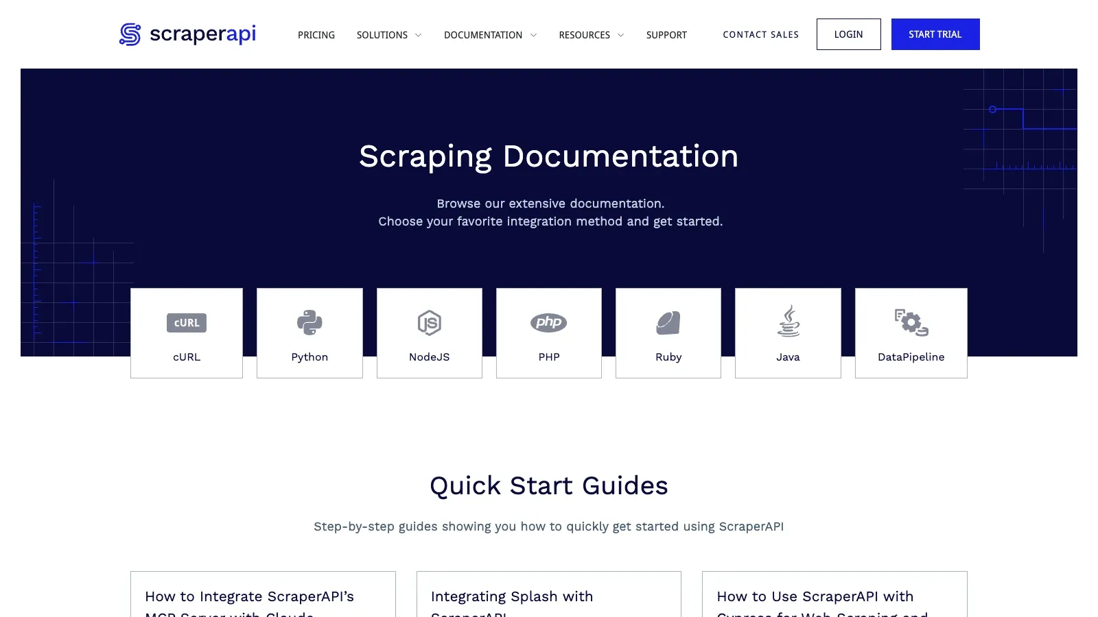 ScraperAPI 官网截图
