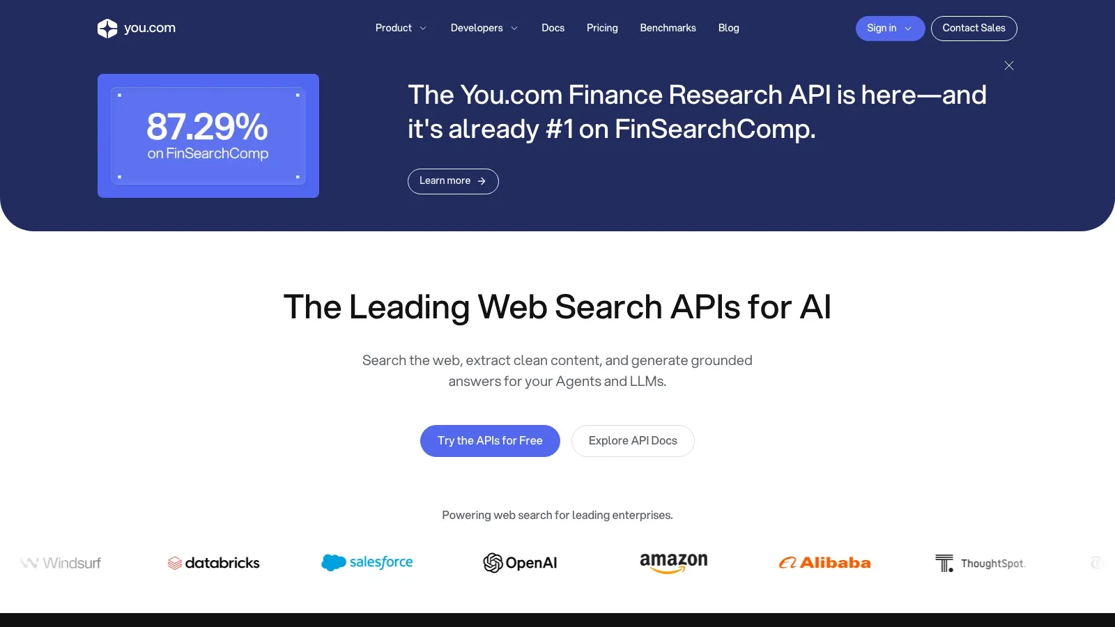 You.com official website screenshot