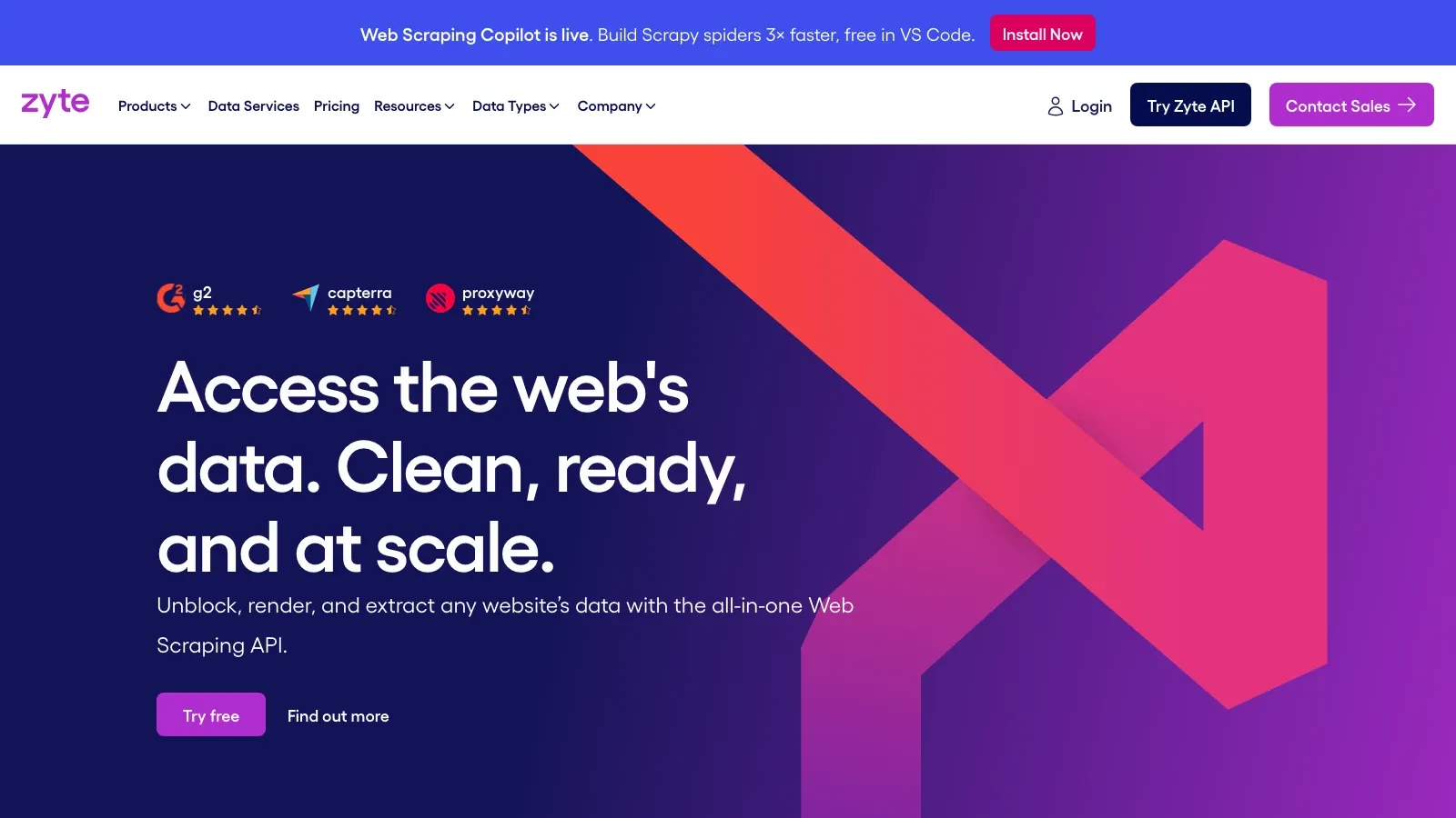 Zyte official website screenshot