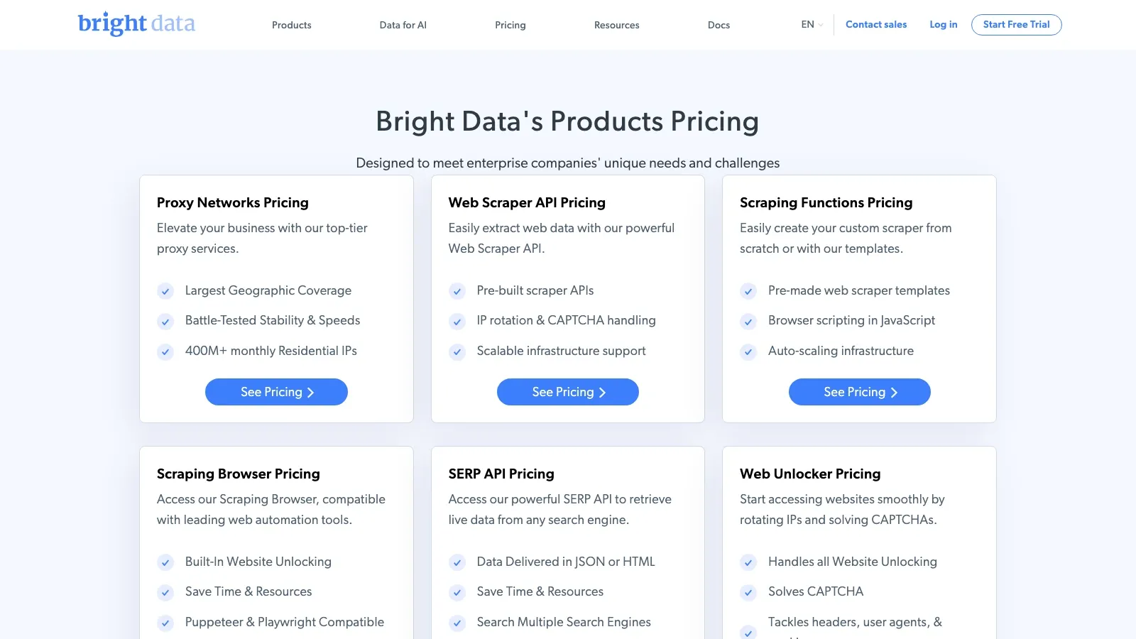 Bright Data official website screenshot
