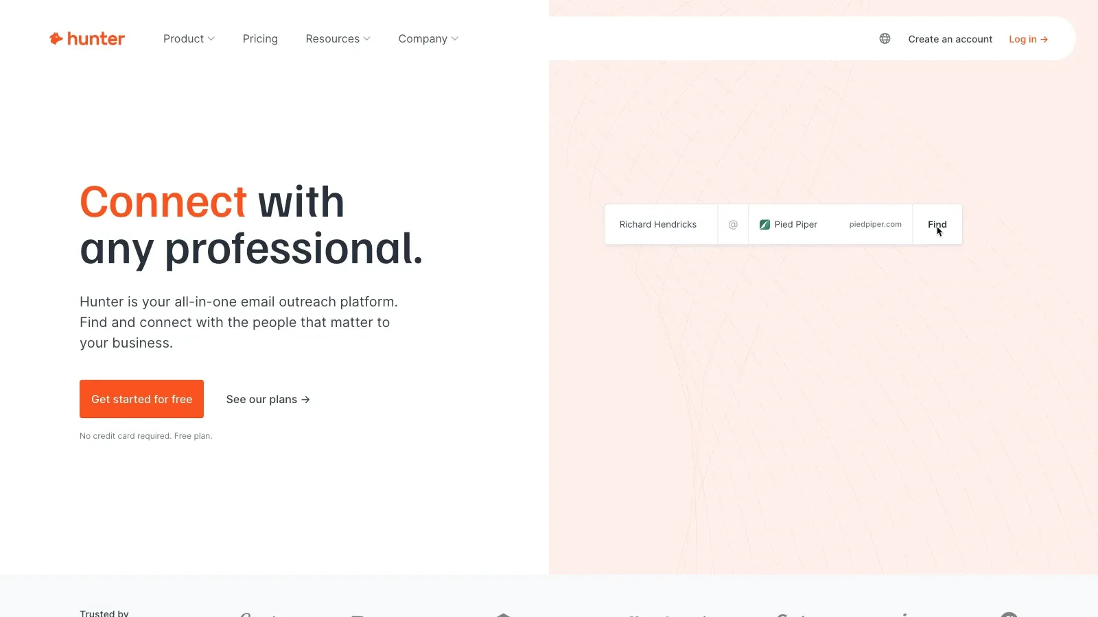 Hunter official website screenshot