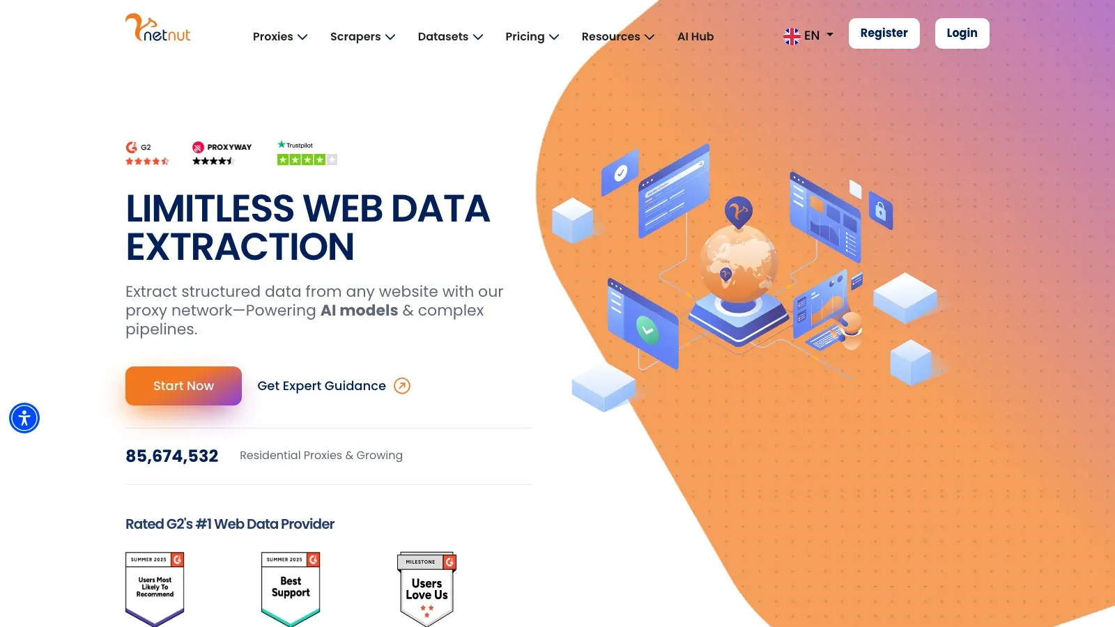 NetNut official website screenshot