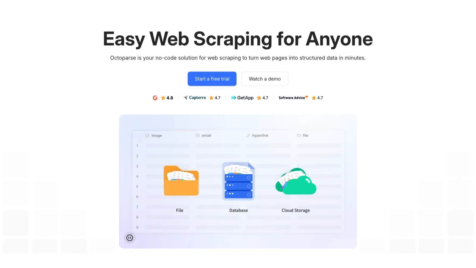 Octoparse official website screenshot