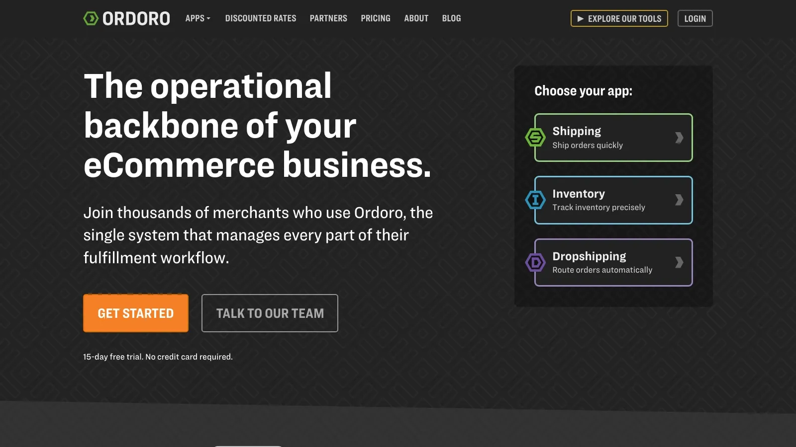 Ordoro official website screenshot