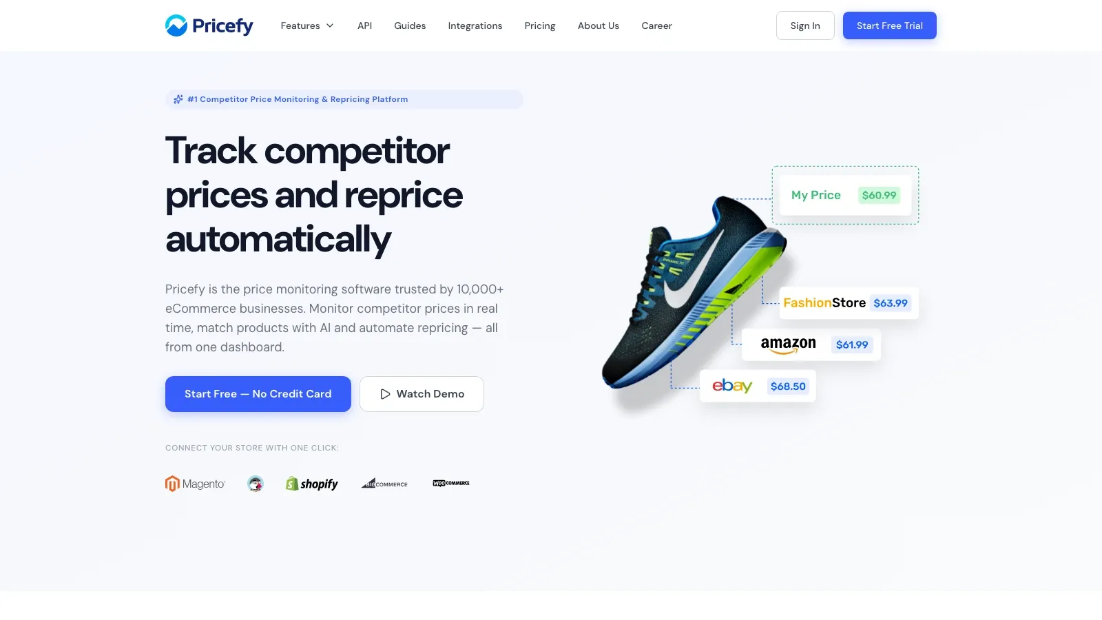 Pricefy 官方網站截圖