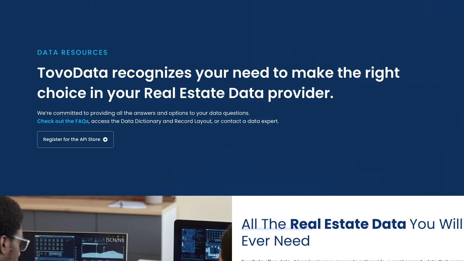 TovoData official website screenshot