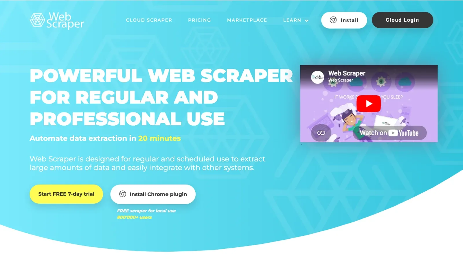Web Scraper 官方網站截圖