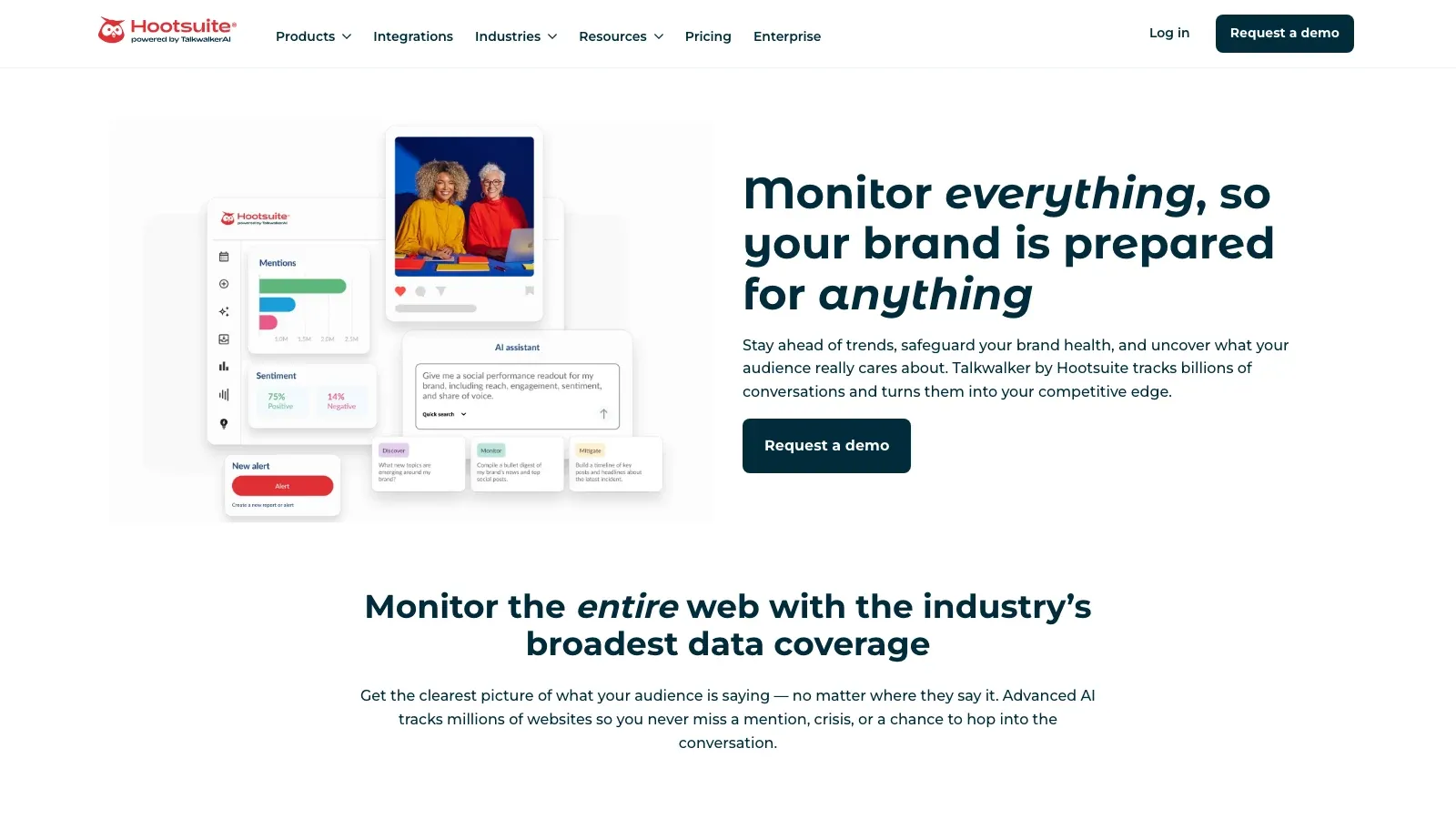 Hootsuite 공식 웹사이트 스크린샷