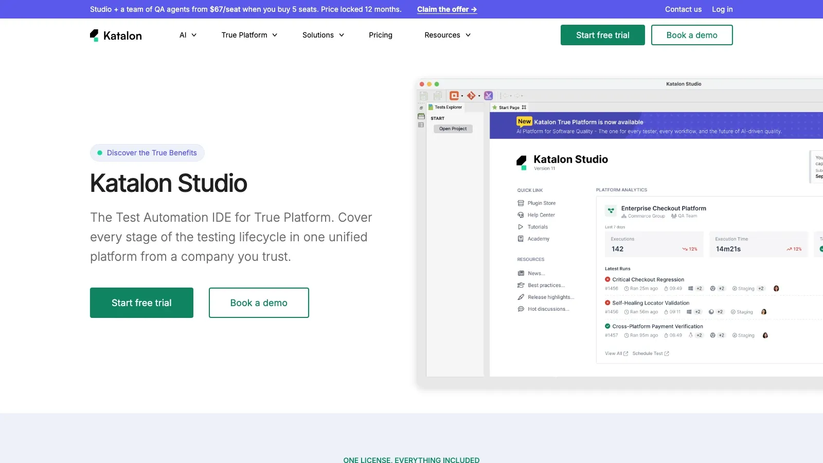 Katalon Studio official website screenshot