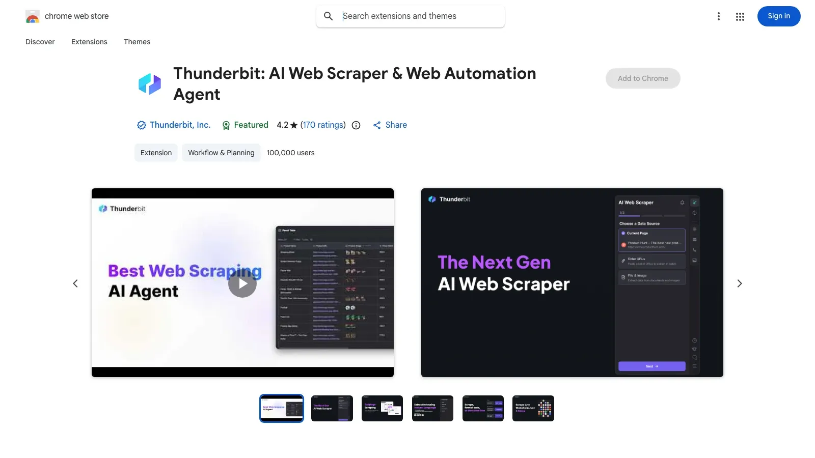 Thunderbit Chrome extension screenshot