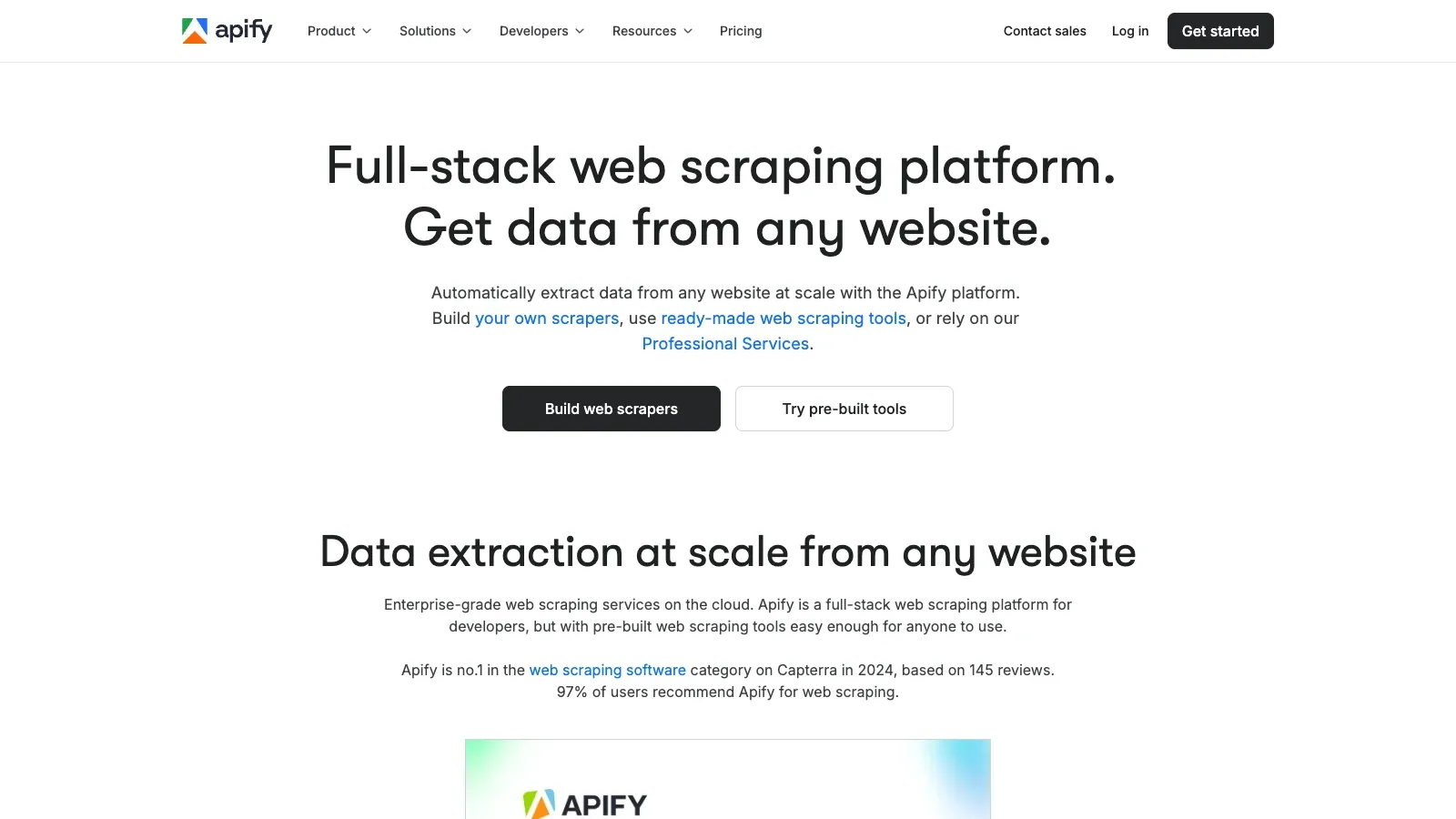 Apify 官网截图