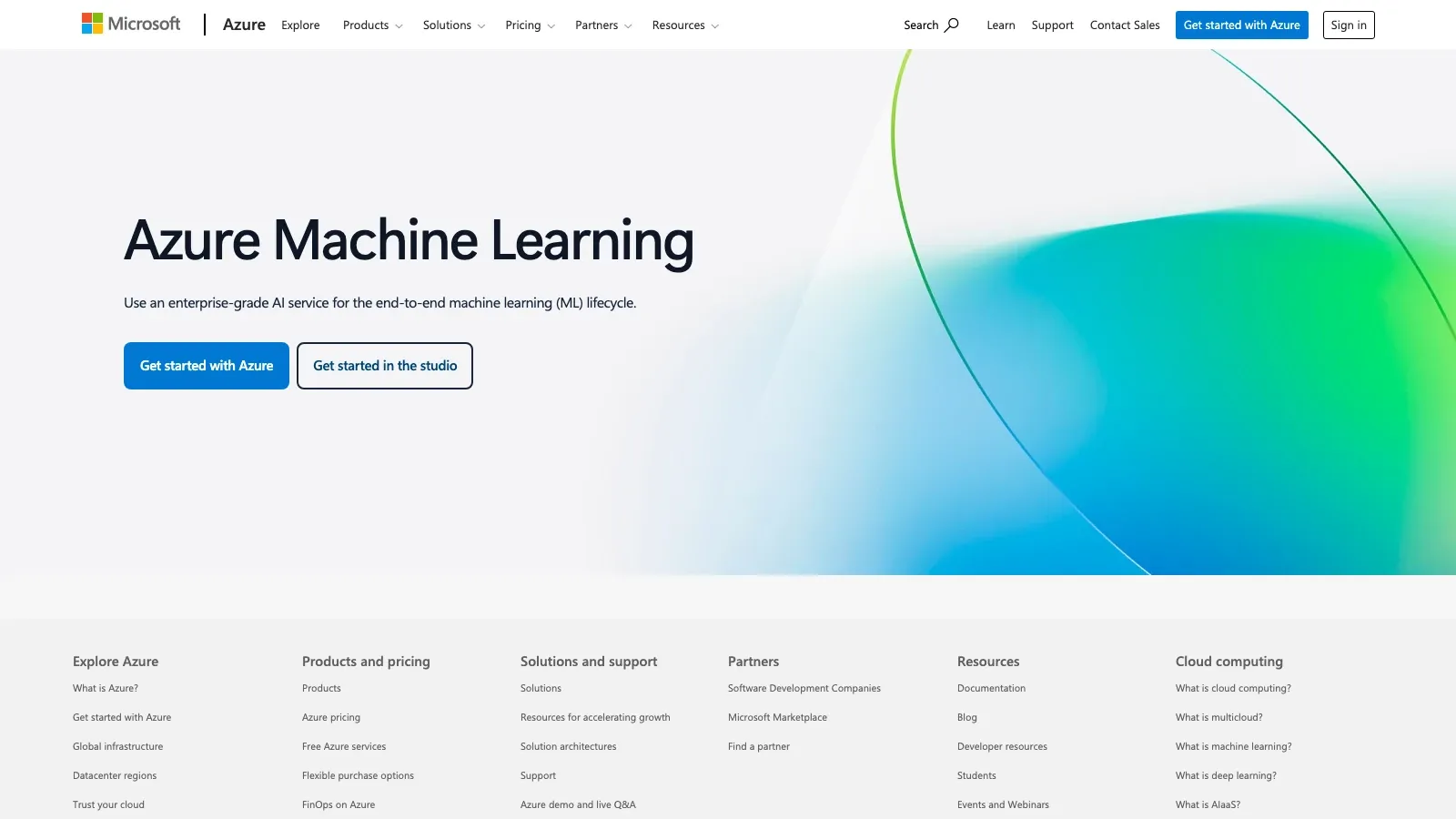 Azure Machine Learning 官方网站