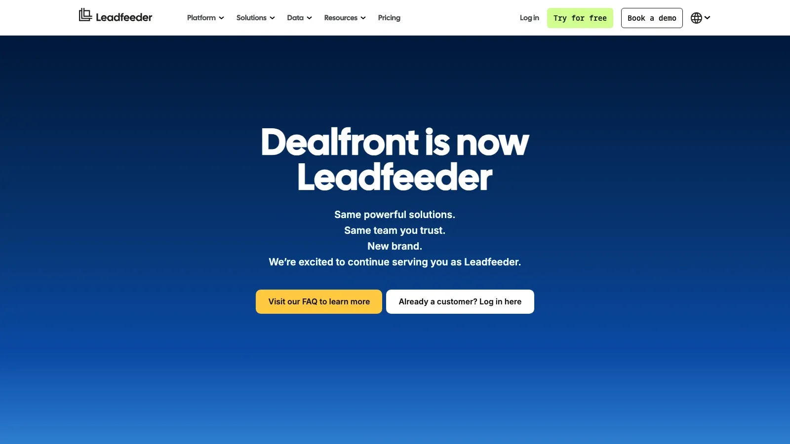 Dealfront 官网截图