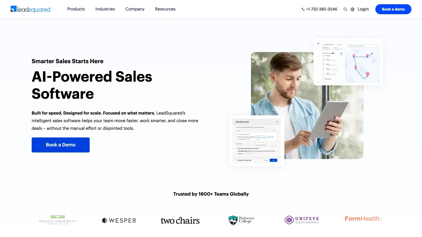 LeadSquared official website screenshot