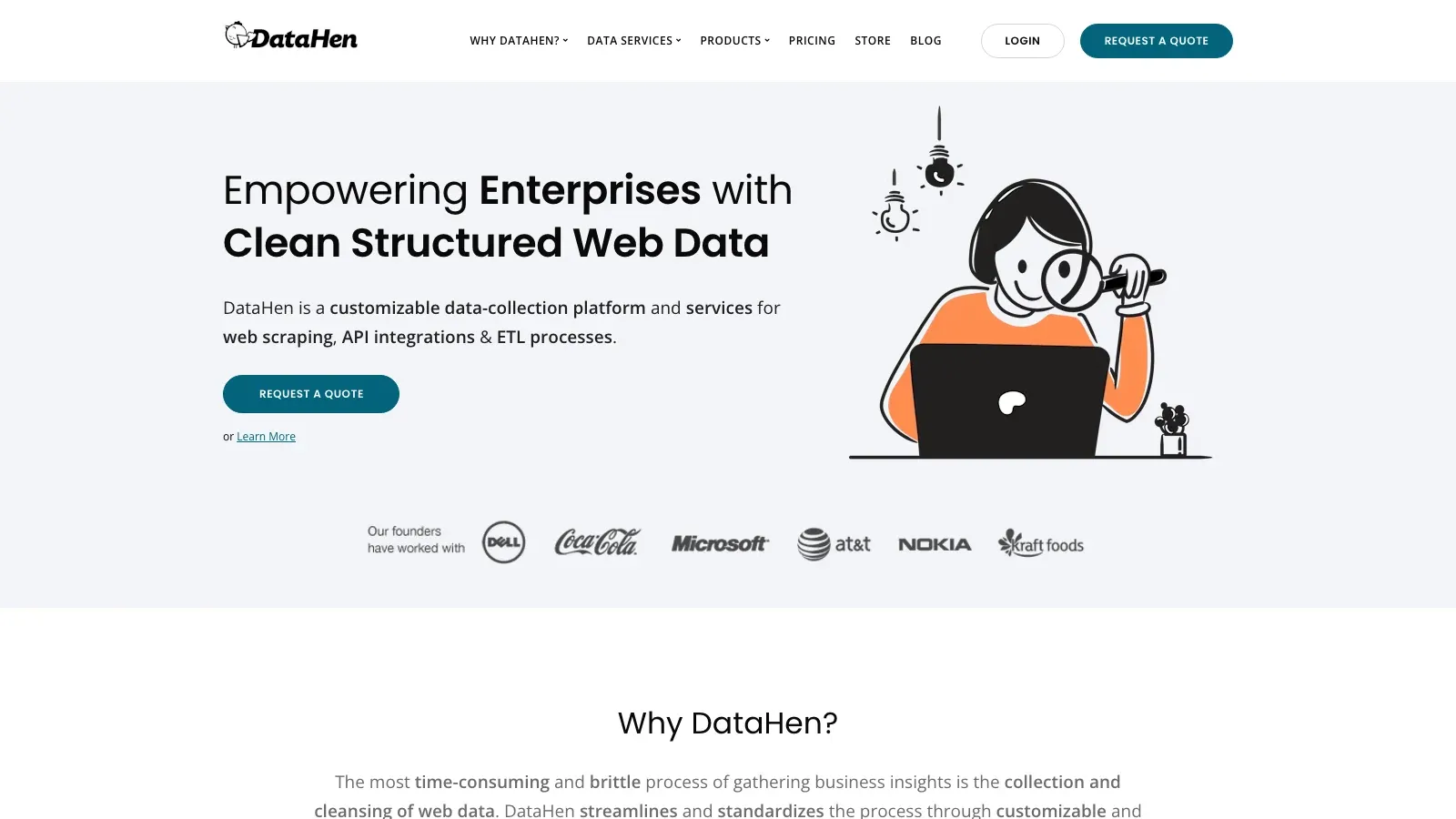 DataHen official website screenshot